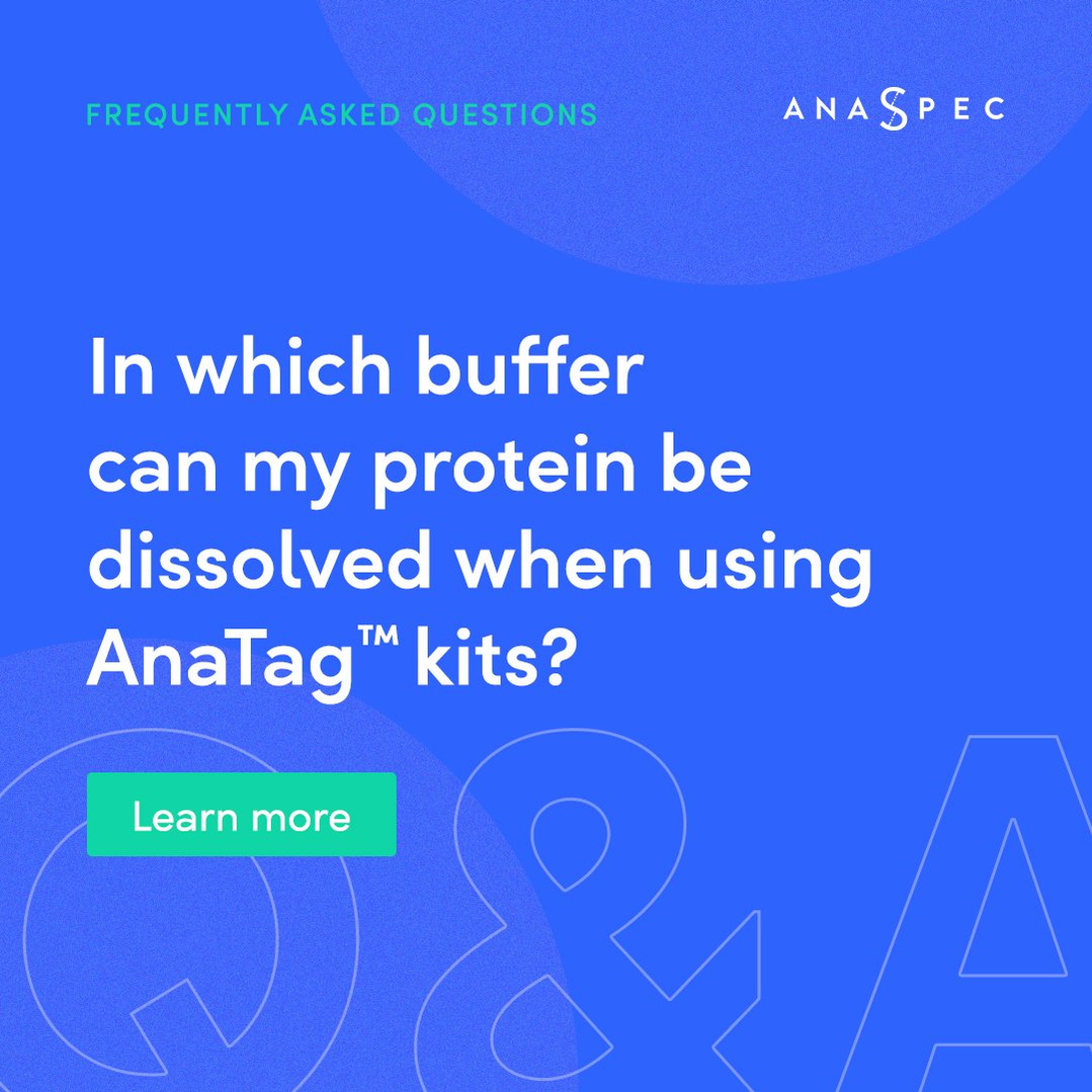 anaspec's tweet photo. Small details in your buffer choice can make a big difference in your data. When using AnaTag™ kits, certain common additives and salts can interfere with your labeling reaction, leading to inconsistent results.
Discover which: https://t.co/3BYqGlGzpW
#AnaSpec #bufferchoice #FAQ https://t.co/FuYgJ34pcD