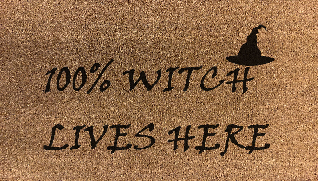 DoormatsOnline's tweet photo. Check out this product 😍 100% Witch Lives Here 😍 
by Artisan Kiss starting at £15.99. 
Show now 👉👉 https://t.co/5idkuoTZNH https://t.co/9whbsomAF5
