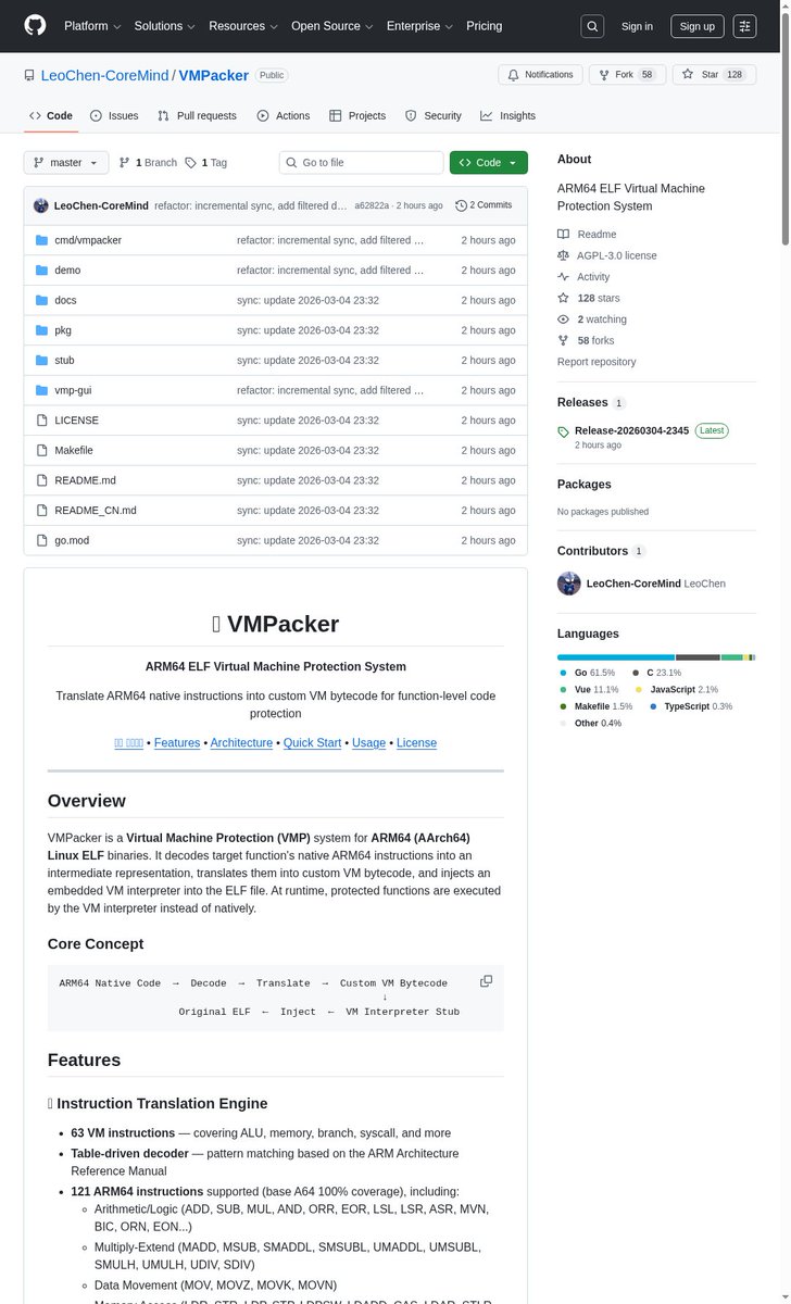 secharvesterx's tweet photo. Open-source sharing | Self-developed ARM64 virtual machine protection engine (VMP) from scratch. Version 2.0 theoretically covers all A64 fundamental instructions.
https://t.co/T1P8PTqSIi https://t.co/msnQzY3uUM