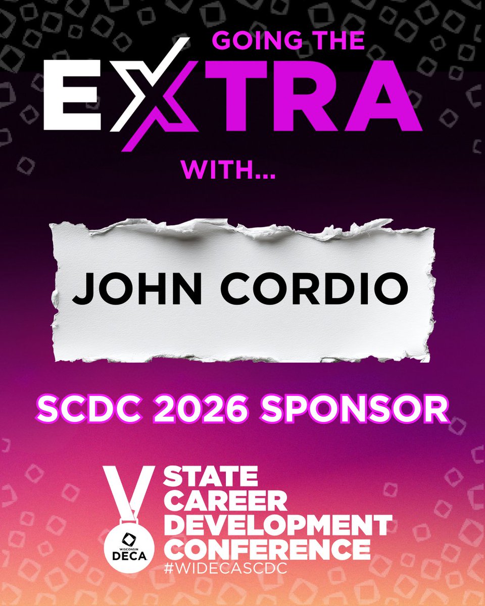 WI_DECA's tweet image. John Cordio helps #WIDECASCDC Go The Extra—and then some! 🚀 Your support powers big dreams, bold goals, and unforgettable moments. We’re grateful for your partnership! #GoTheExtra
