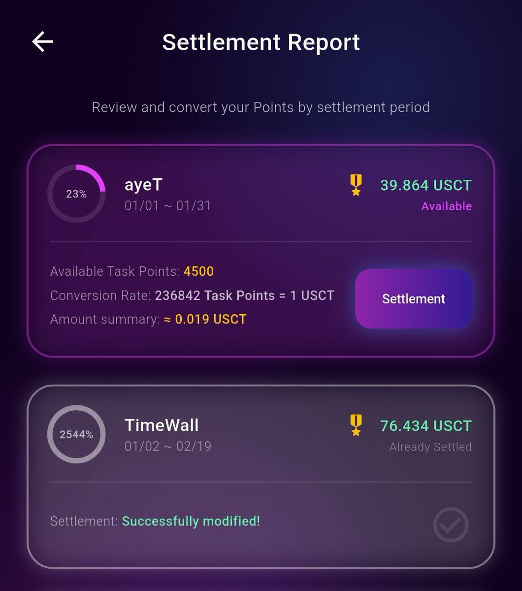 Ayet settlement has been rolled out for the points accumulated in January (Timeline: 01/01/26 - 31/01/26). If you accumulated points on Agg. Ad during this period, kindly follow the steps below to claim this settlement:

1) Tap "USCT" on the Homescreen;

2) Tap "watch ads ->