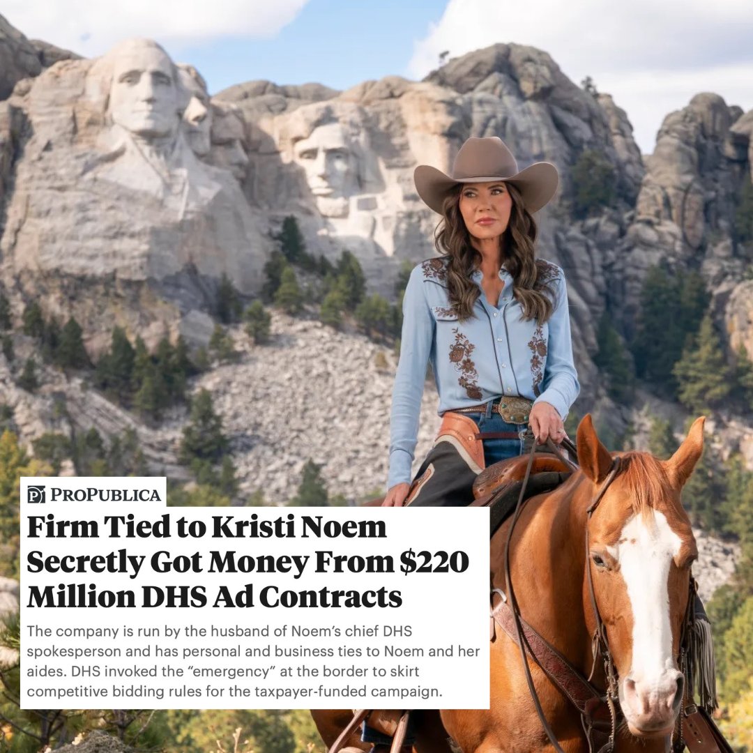 SenPeterWelch's tweet image. Secretary Noem instituted a new rule that she personally had to approve all expenses over $100,000. Her rule delayed FEMA search and rescue operations for days during the terrible Texas flooding last year. It held up funding for Vermont.

But she had no issue ignoring the