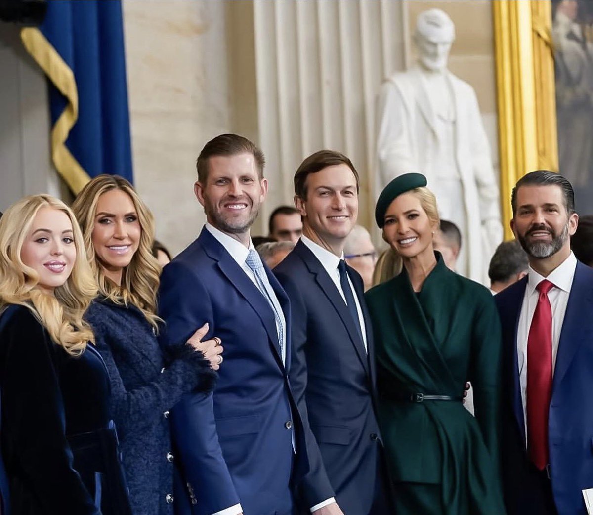 FTrump51432's tweet image. Standing behind my father as he takes the oath to serve our country once more surrounded by love, legacy, and unbreakable family bonds. Proud daughter, proud American. God bless the United States of America. 🇺🇸❤️ #Inauguration2025 #TrumpFamily #MAGA