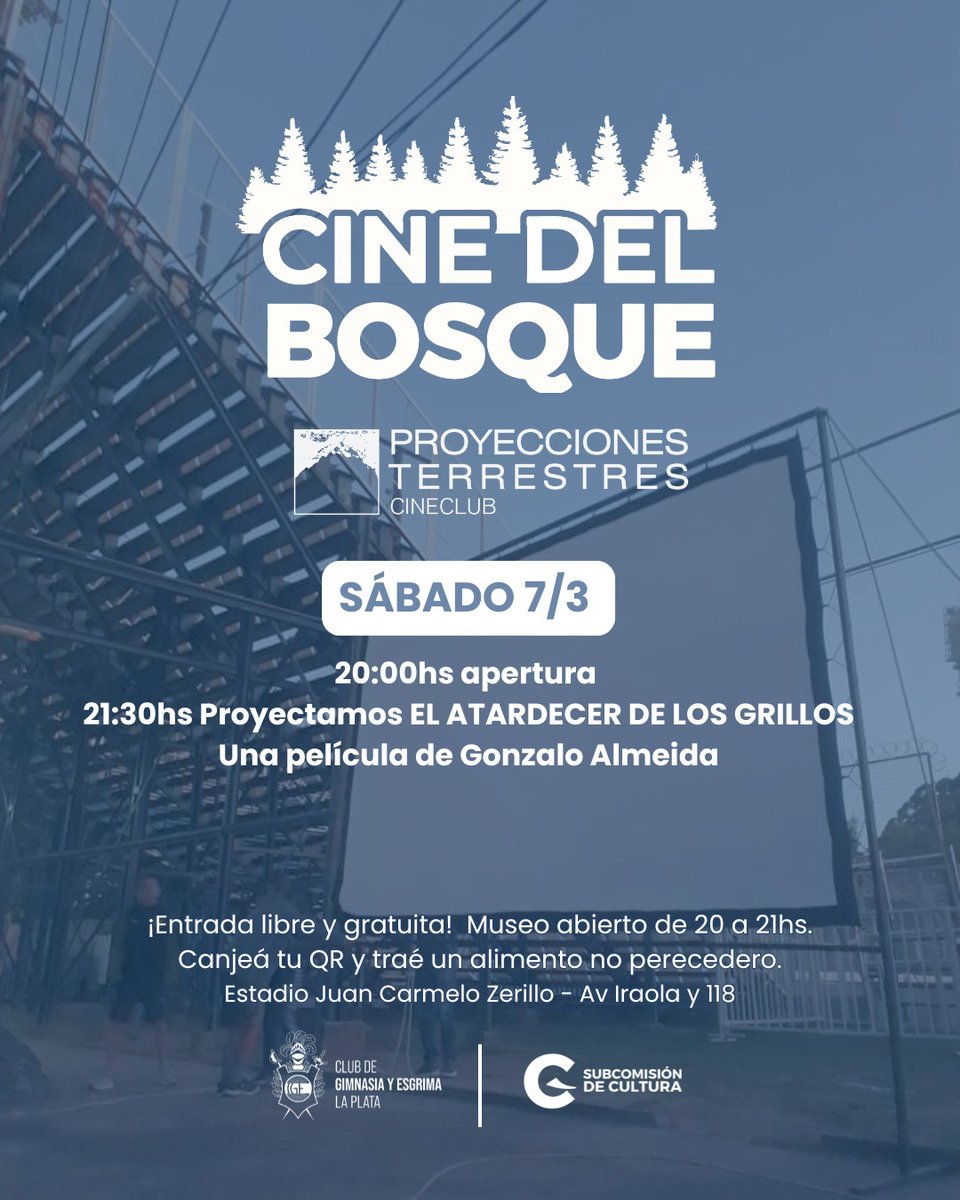 🎦 CINE DEL BOSQUE ESTE SÁBADO

El ciclo Cine del Bosque tendrá su cierre de temporada en los jardines del Juan Carmelo Zerillo. 👇🏻

🐺 letrag.net/varios.php?id=…

#GELP #CGE 🔵⚪️