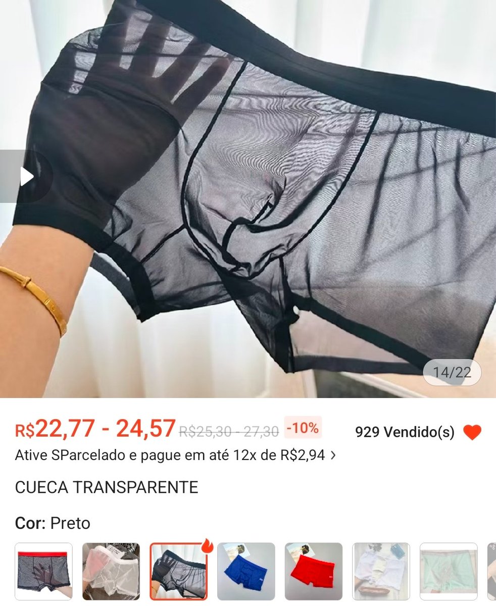PedroPaulo3021's tweet photo. Ele atacou novamente(tem 3 avaliaçõesdele) ,  exibidão da shopee 
Cueca transparente 

https://t.co/RRrbhdZ7W6

#chudai #watta https://t.co/vUYqEC3wJW
