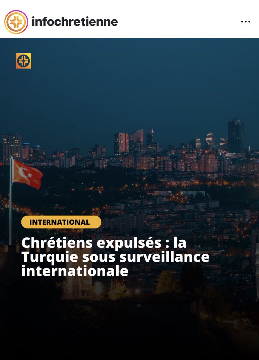 🚨URGENCE LIBERTÉ RELIGIEUSE🚨

La Turquie sous surveillance internationale : les expulsions de chrétiens se multiplient.

Il est inadmissible qu'en 2026, la foi soit encore un motif de bannissement. ✝️🌍

Nous ne pouvons plus rester silencieux face à cette persécution