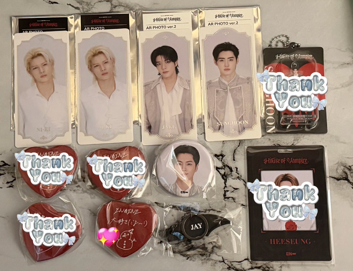 sun__ys24's tweet photo. ENHYPEN 交換
House of Vampire
 
譲: 画像のもの
ジェイ、ジェイク、ソンフン、ニキ
 
求: 同種ソヌ

💖が付いている物は異種交換or買取り希望(定価¥500+送料、Paypay支払い)
 
郵送での交換希望です📮 ̖́-
お気軽にお声掛けください⟡.·*. https://t.co/KFHeYworwM