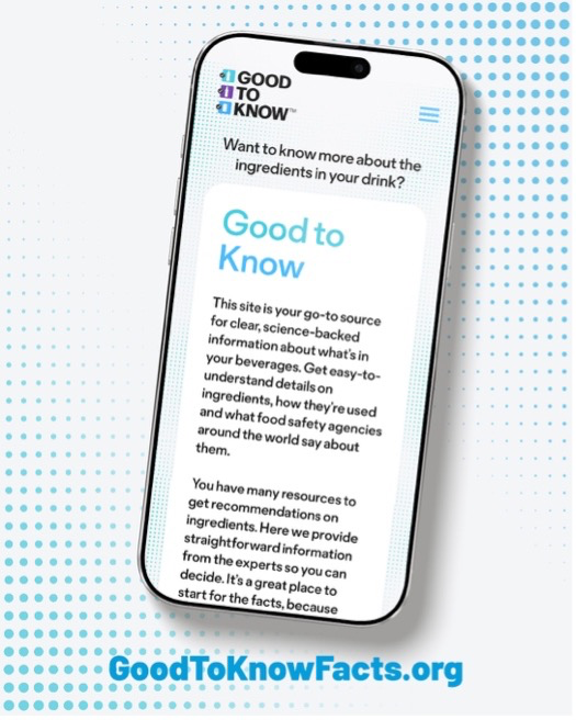 mibeverage's tweet photo. Good to Know is a go-to source for clear, science-backed information about what’s in your beverages. Get easy-to-understand details on ingredients, how they’re used and what food safety agencies around the world say about them. Explore it today: https://t.co/B7be1Kd6iW https://t.co/2N0A4grlHz