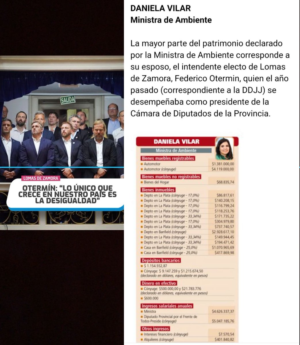 Lo único que creció en Lomas de Zamora fue el patrimonio del intendente OTERMIN y su esposa (ministra). Critican a <a href="/JMilei/">Javier Milei</a> porque vino a cortarle todos los beneficios de casta. No van a poder vinimos para cambiar este sistema corrupto. VLLC