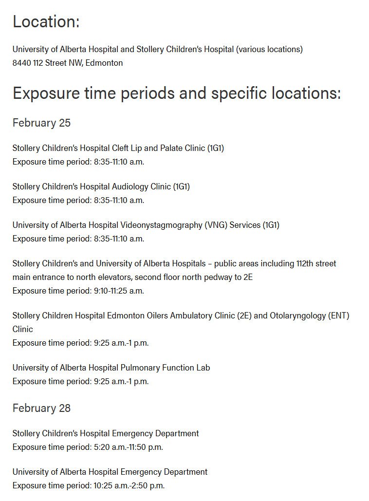 cmcalgary's tweet image. Public alert for measles exposure in Edmonton at the University of Alberta and Stollery Children's Hospital

#Edmonton #YEG #Alberta #abpoli 

alberta.ca/release.cfm?xI…