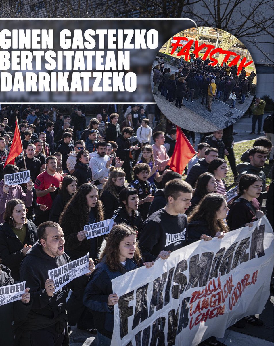 Azken bi asteetan milaka ikaslek Euskal Herriko kaleak faxismoaren aurkako eta sozialismoaren aldeko aldarriz bete ditugu. 

Jarrai dezagun ikasle langileon interesen alde antolatzen eta mobilizatzen!
