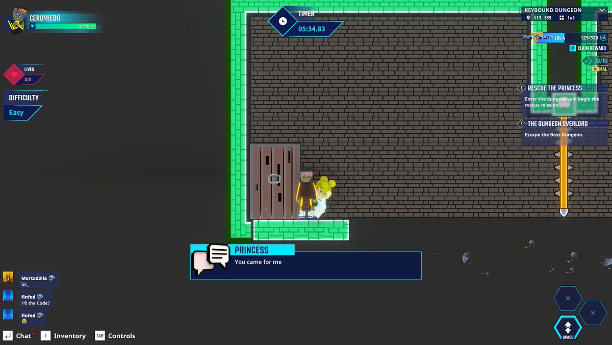 Met the princess in Keybound Dungeon in The Sandbox Season 7. Royal selfie time. <a href="/TheSandboxGame/">The Sandbox</a>  tsbga.me/TheSandbox #Season7