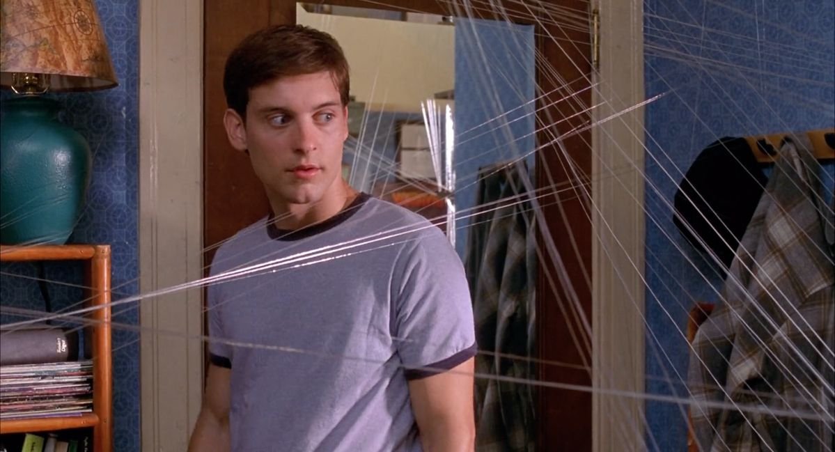 cinevow's tweet photo. Tobey Maguire in Spider-Man, 2002 https://t.co/EeVwJmPTOA
