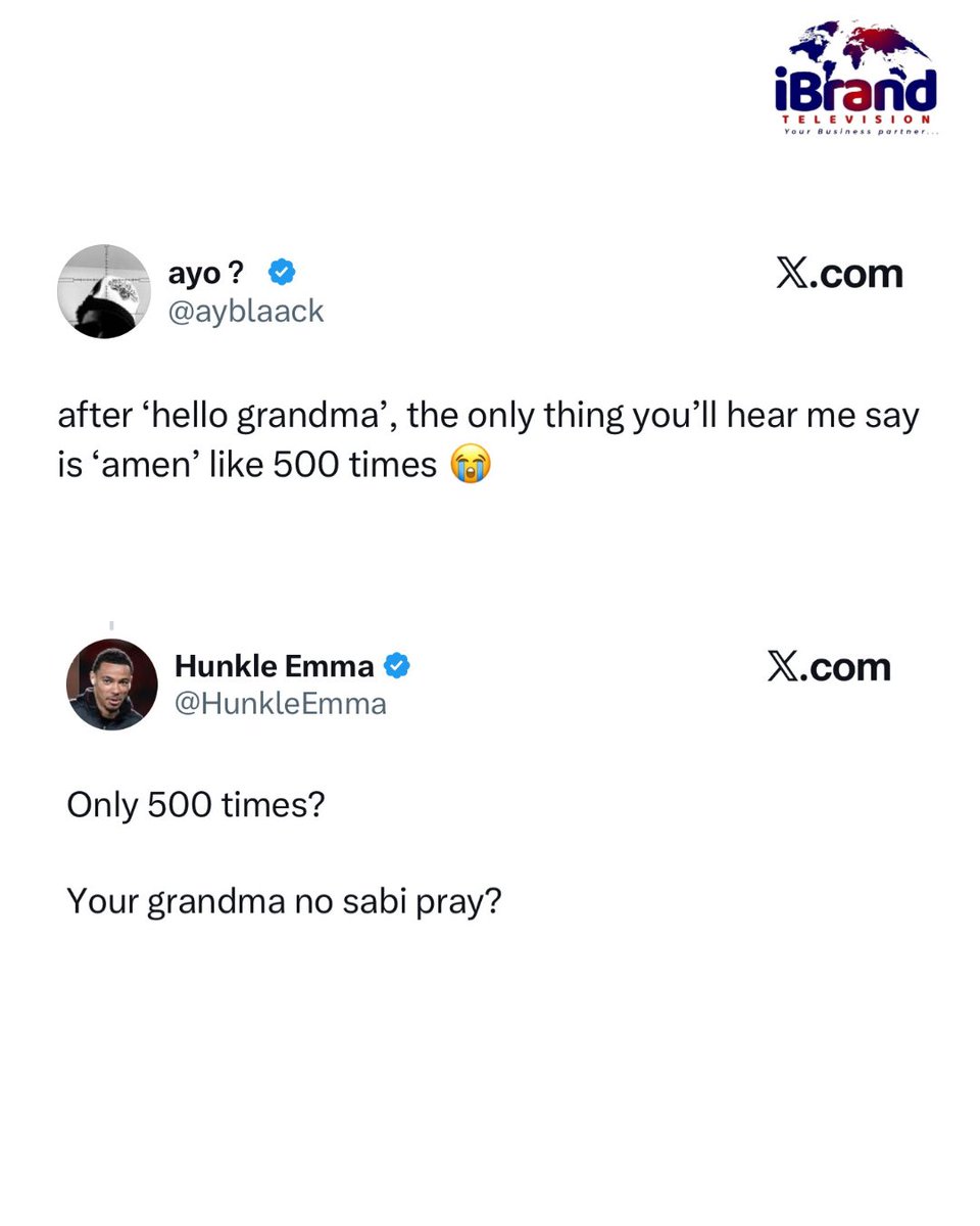 Grandmas are the best though 😅

#Bankstrivia #LetsTalkGMO #RamadanDay15
Super Eagles Thomas Partey Inspector-General of Police Villa Park President Bola Tinubu Zerry Mikel Iran Newcastle Wolves Tooth Brighton Liverpool Spain DR Congo