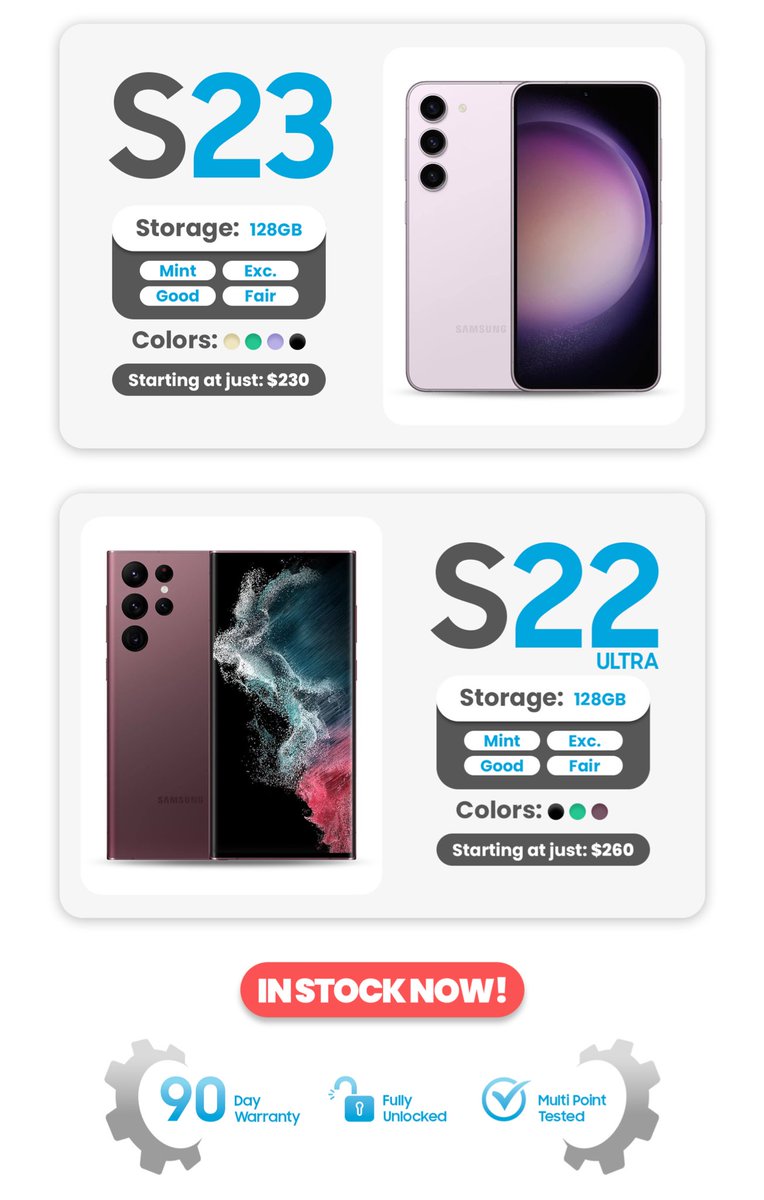 Parts4cellHQ's tweet image. MINT Samsung Devices.
That’s it. That’s the post. 🔥

Clean IMEIs.
Clean glass.
Clean profits.

If you know, you know.
Stock up.

#Samsung #MintCondition #PhoneResellers #WholesalePhones #ResellerLife