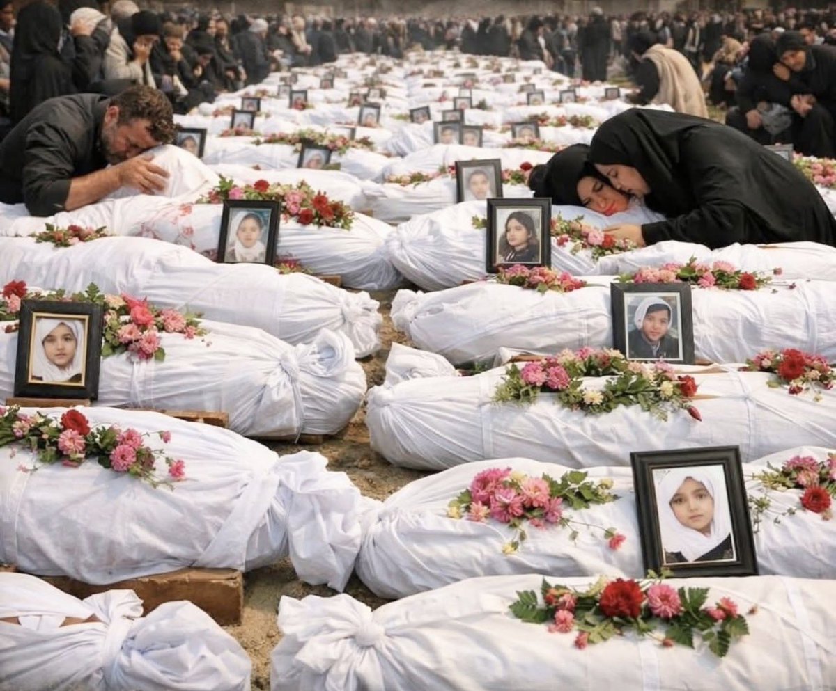 Bu fotoğraf TRUMP/NETANYAHU çetesinin yalanlarını zirveye çıkardı!!

İran'da, 1045 insan yaşamını kaybetmiş, şehirlere atılan bombaların ardından.. 

Ama özellikle ilkokula atılan bomba sonucu katledilen bu bebekler-melekler, zalimin yakasını bırakmayacak!!! 

LANET OLSUN..