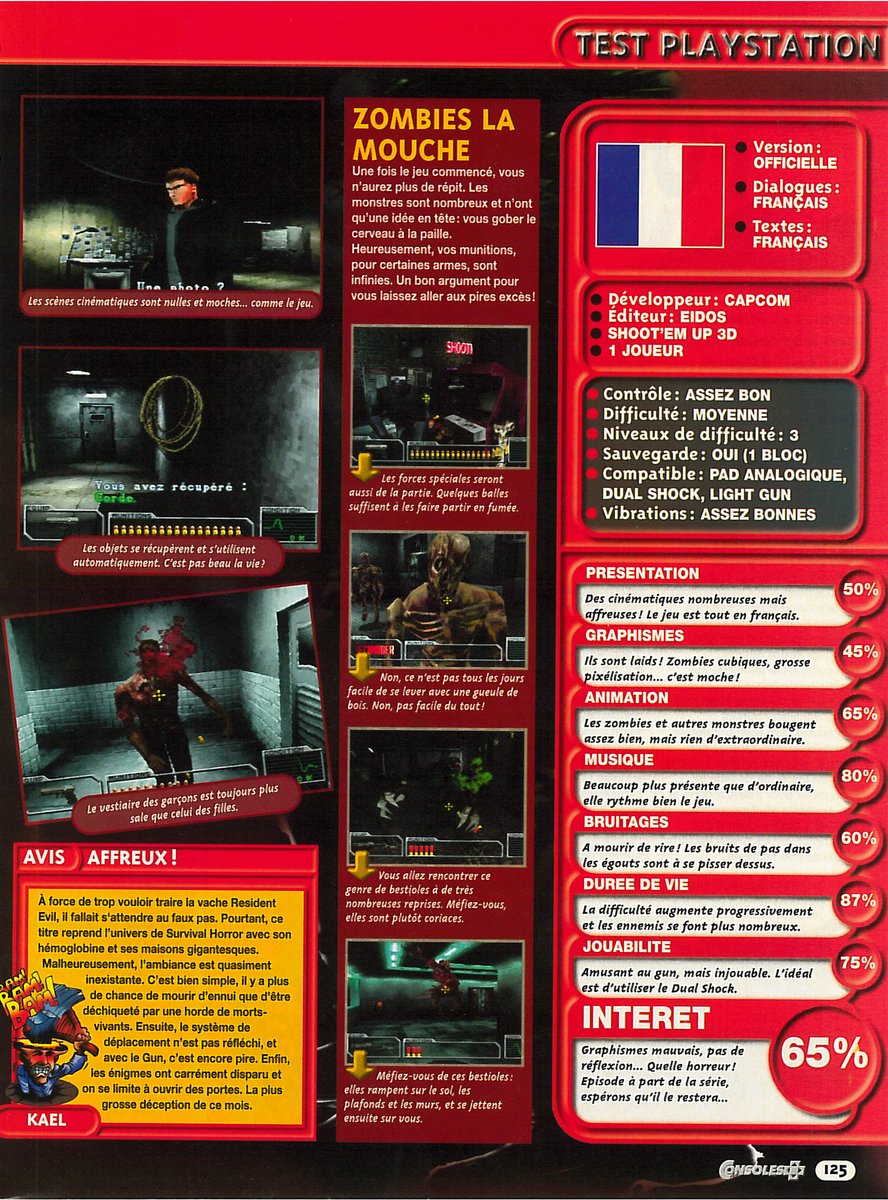 AllmightoFranky's tweet photo. On termine avec les tests que j'ai pu trouvé,un dans #ConsolesPlus avec les avis de Nico et Kael pour une note de 65% et le test de @JulienChieze dans #PlaystationMagazine et la note de 3!A demain pour un nouveau #ResidentEvil! #retro #retrogaming #90s 2/2 https://t.co/NcA0saVKlw