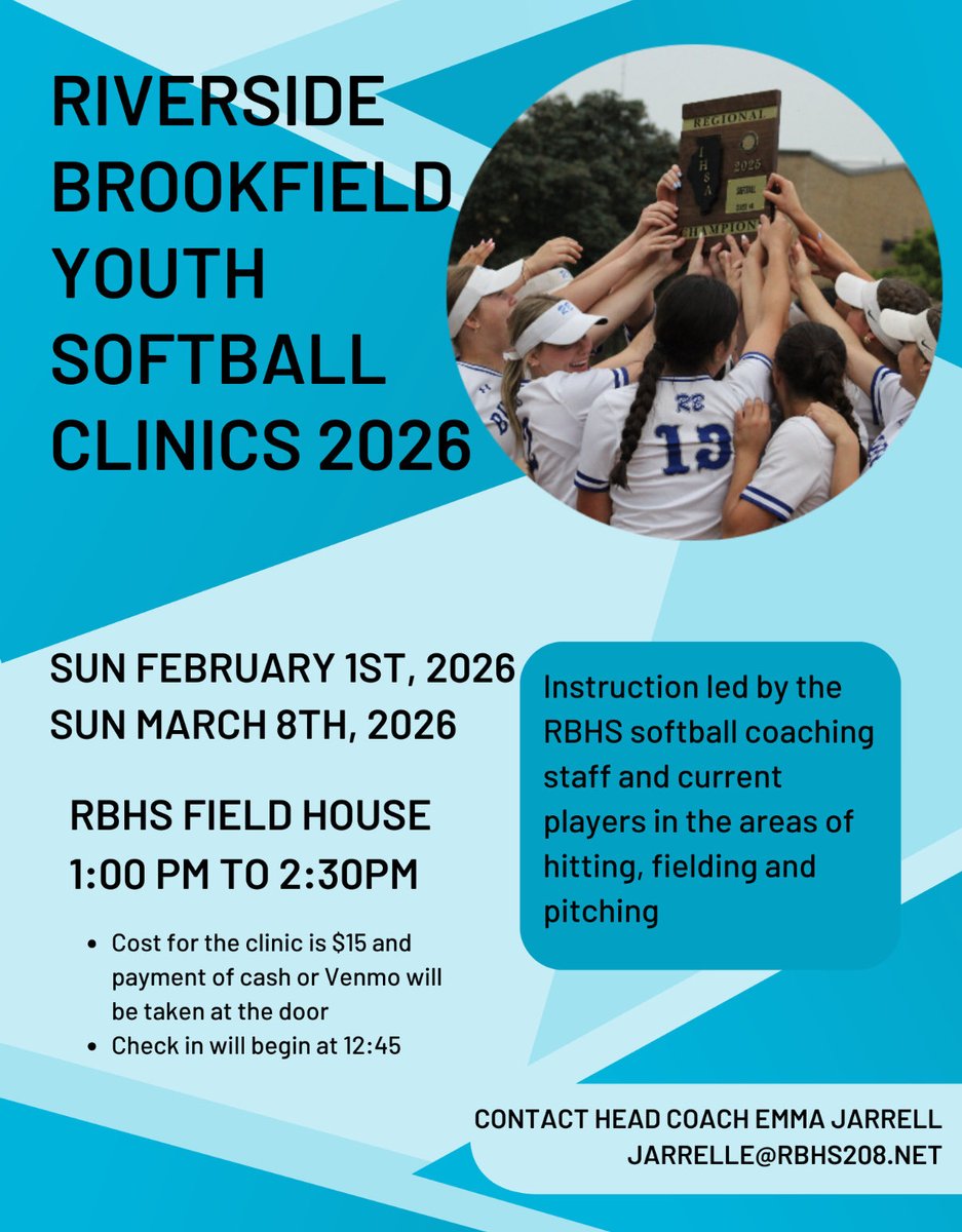 Join us for our last youth clinic of the year this Sunday from 1pm-2:30pm in the RBHS field house!