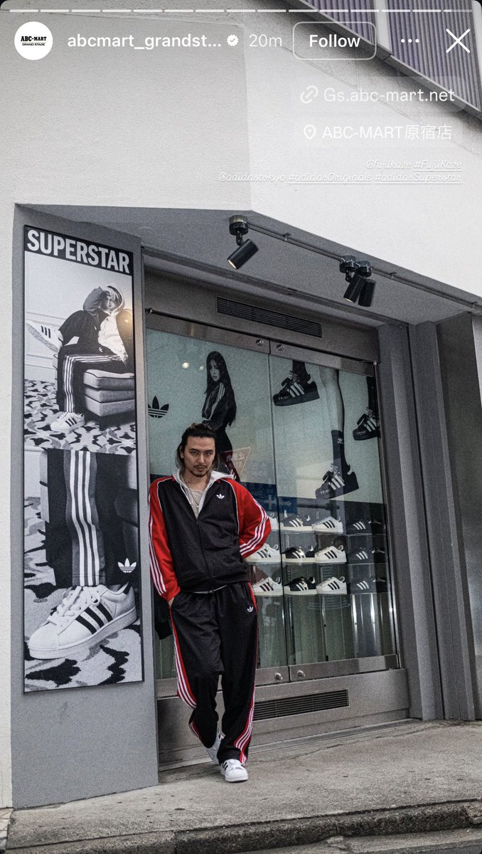 new pics of kaze visiting the adidas shop in japan! ❤️‍🔥