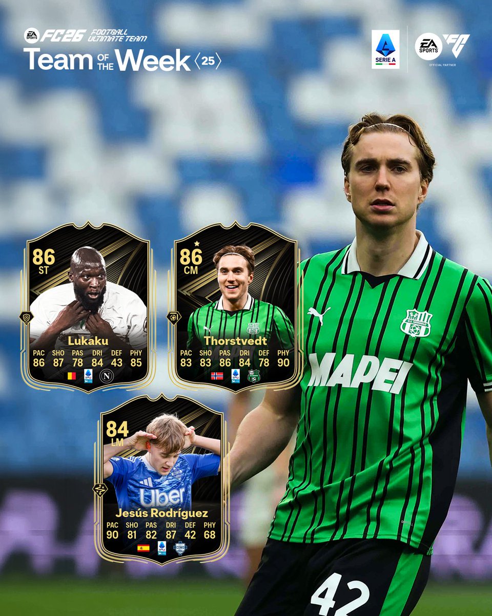 ¡Aquí está el #TOTW de la Serie A! 🔥
Tres estrellas, puro talento y mucha acción ✨🚀

<a href="/EASPORTSFC/">EA SPORTS FC</a> <a href="/easportsfcit/">EA SPORTS FC ITA</a>