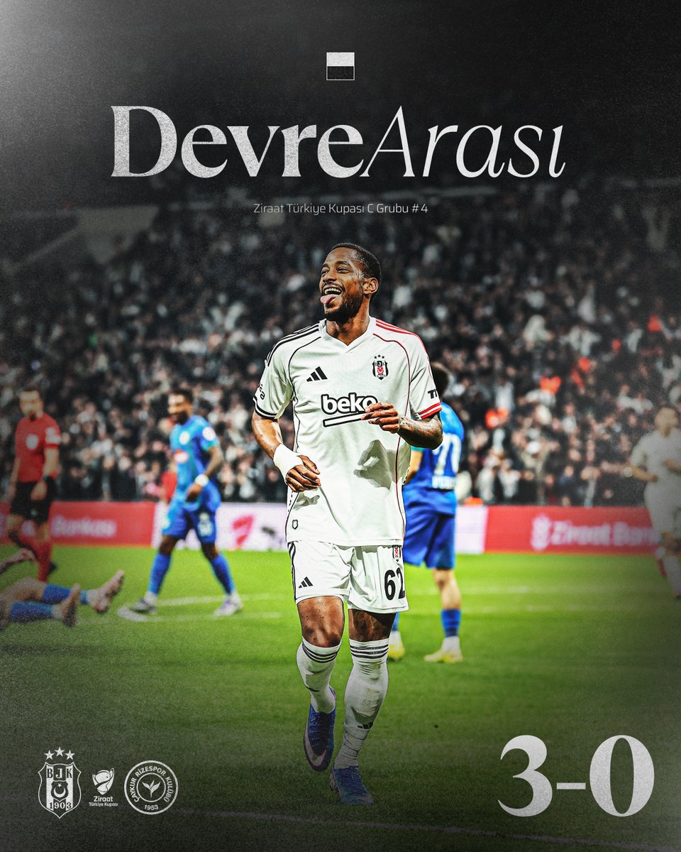 ⏸ İlk yarı sonunda 3-0 öndeyiz!

⬛⬜