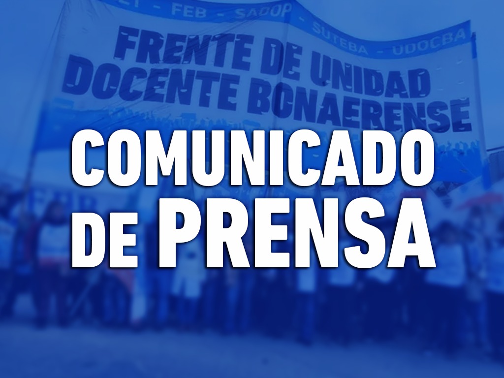 El Frente de Unidad Docente Bonaerense fue convocado hoy por el Gobierno de la Provincia de Buenos Aires a la reunión de la Comisión Paritaria Docente, realizada en la sede del Ministerio de Trabajo. Participaron representantes de los Ministerios de Trabajo, Empleo Público y