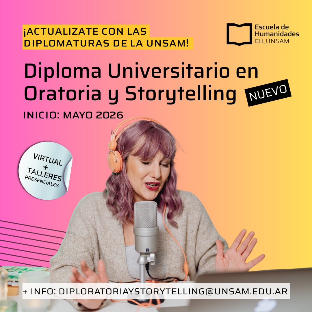 ¡Arranca la Diplomatura Universitaria en Oratoria y Storytelling de la UNSAM! Una formación integral para lograr un mejor dominio del arte de hablar en público. Está pensada para todos los ámbitos profesionales y laborales. Arrcan el 5 de mayo.