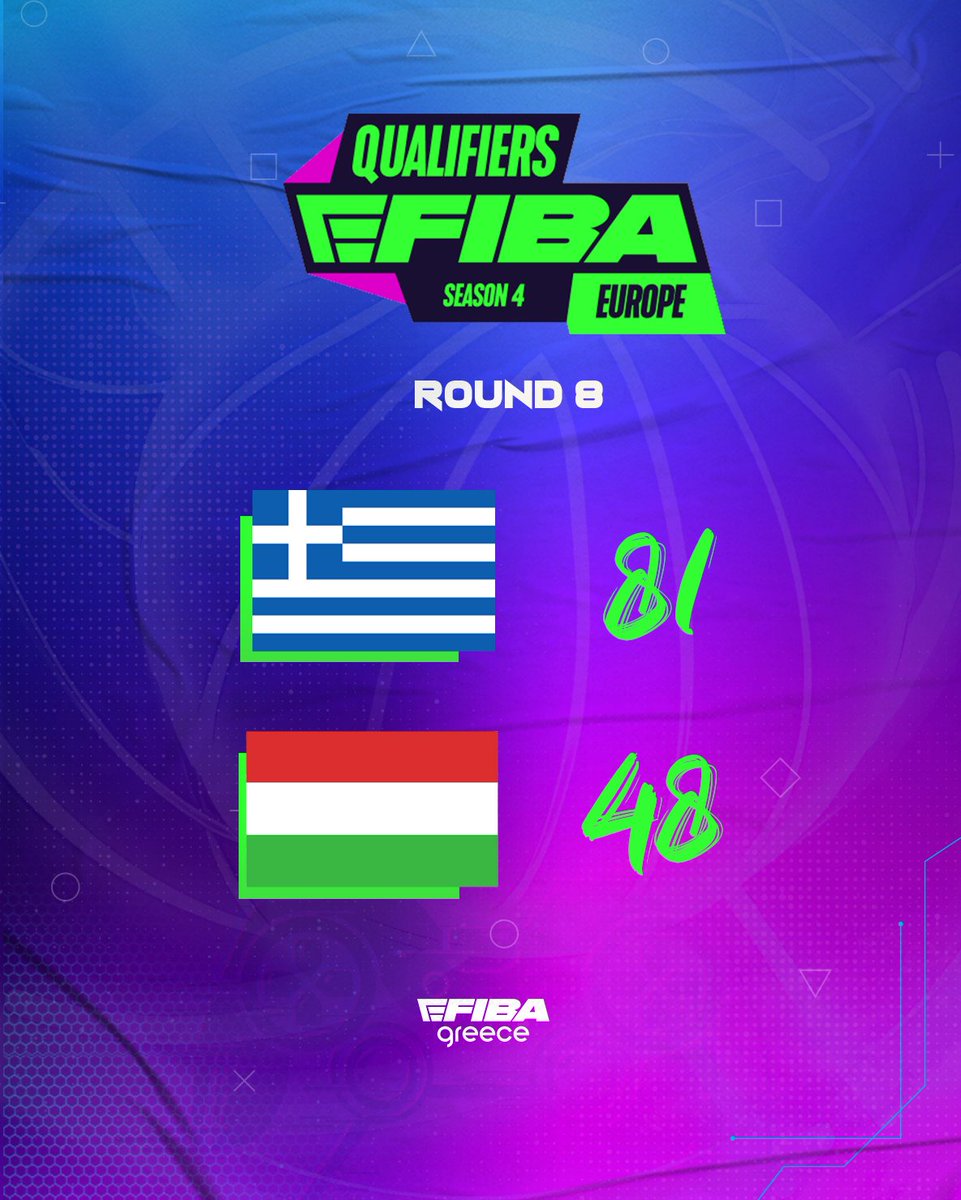 HellenicBF's tweet photo. 🇬🇷 - 🇭🇺: 81-48 Ι QualifiersI Round 8
#esports #esportsHellas #eFIBA #eFIBASeason4 #HellenicBF @eFIBA_official @ReVeReNd_Gr https://t.co/qXuHMTRkVi