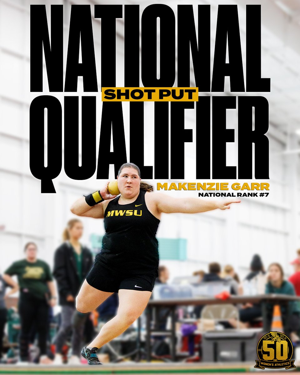 Nationals Bound!

Makenzie Garr will represent the Griffons in the shot put at the NCAA Indoor Track &amp; Field Championships, entering the meet ranked seventh nationally.

#BlackisGold🔔| #FightOn50