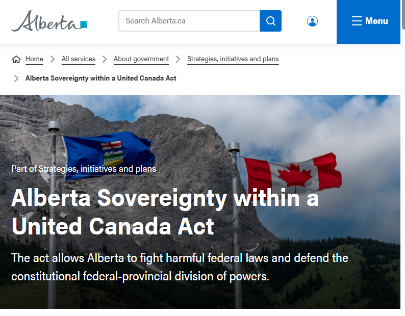 The "Alberta Sovereignty within a United Canada Act" was the first piece of legislation that Danielle Smith passed when she came into power.

Remind me again why she needs half a dozen referendum questions in October to take take control of our immigration, the taxes we way, our
