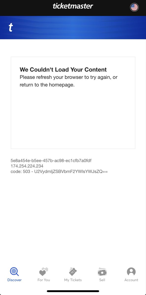 mikron17's tweet photo. @Ticketmaster I was able to join the waiting room at 12:30pm est for Metallica tickets on Oct 10… after about 15 minutes, the app crashed with lines of unreadable code. I went back in and it just spun and spun….. then this….
Finally back at 216869 in queue. Thanks a lot! https://t.co/eZPGTPDusu