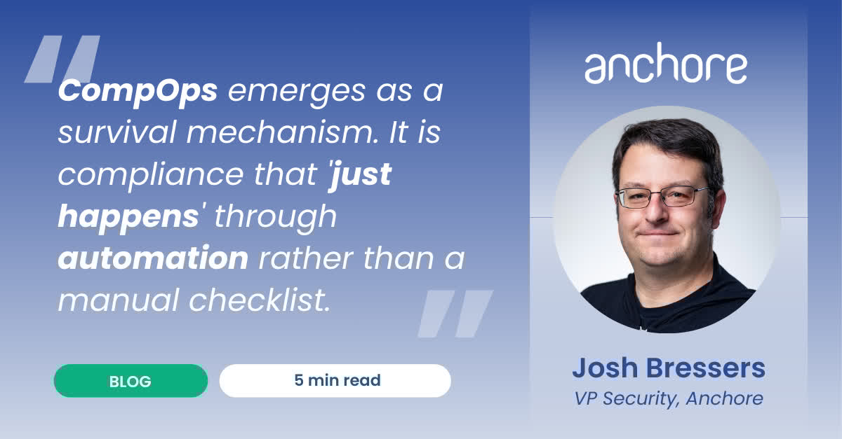 anchore's tweet image. Nobody likes compliance—and that's exactly why CompOps is going to win.

Stop treating compliance as an annual audit. It needs to be a continuous stream of evidence generated by your pipeline.

Read the forecast: anchore.com/blog/no-crysta… 

#CompOps #Compliance