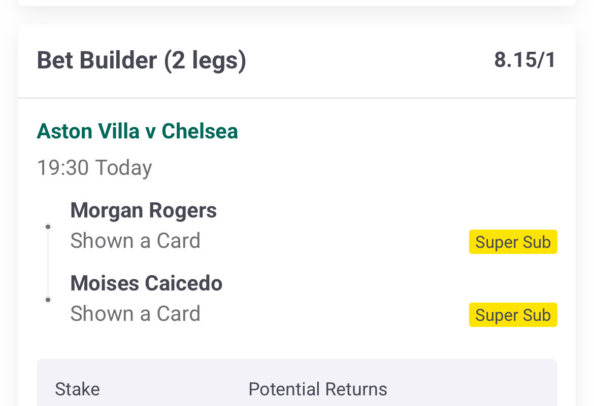 Yellowcardtips's tweet photo. 😍 VILLA TO WIN FOR THE 100/1 😍

One more push… bring it home!!! 💰🚀

➡️ 8/1 DOUBLE TONIGHT 💥

#bettingtwitter #gamblingtwitter #footballtwitter
#ukbetting #ukpunters #sportsbetting
#premierleague #epl #midweekfootball
#acca #betbuilder #longshot #ValueBets https://t.co/NUw9f2UBGN