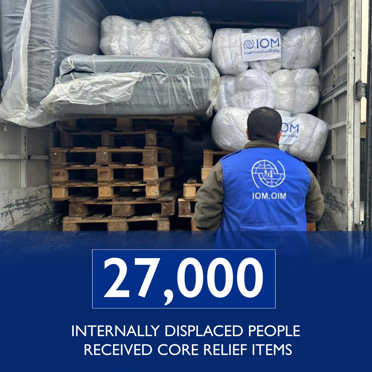 IOMLebanon's tweet photo. IOM stands with communities affected by the recent escalation, delivering core relief items to almost 27,000 individuals across South Lebanon, Akkar &amp; Mount Lebanon. https://t.co/NEy26a4IA6