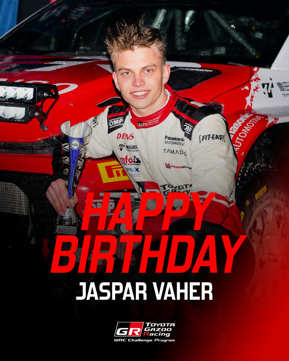 TGR_WRC_NextGen's tweet image. Happy 19th Birthday Jaspar! 🎂🥳

#ToyotaGAZOORacing #ChallengeProgram