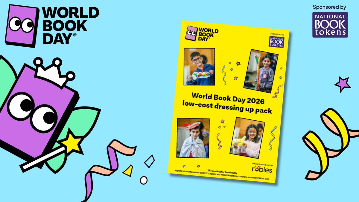 WorldBookDayUK's tweet photo. LAST-MINUTE COSTUME IDEAS 🔔

World Book Day is all about celebrating reading for fun, and there’s no pressure to dress up. But if you are, our low-cost dress-up pack is full of easy-to-make ideas with items you have around the house.

Our pack includes...
- Bunny Vs Monkey 
- Peppa Pig headbands
- Skandar badges
- Unicorn Academy headbands
and more!

https://t.co/aJUavWQ4gf