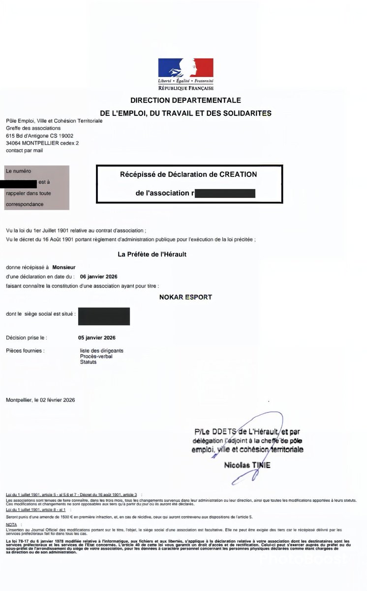 Nous sommes heureux de vous annoncer l'officialisation de NOKAR Esport en passant sous loi 1901. Merci à vous pour le début et restez à l'affût. Ça arrive fort !