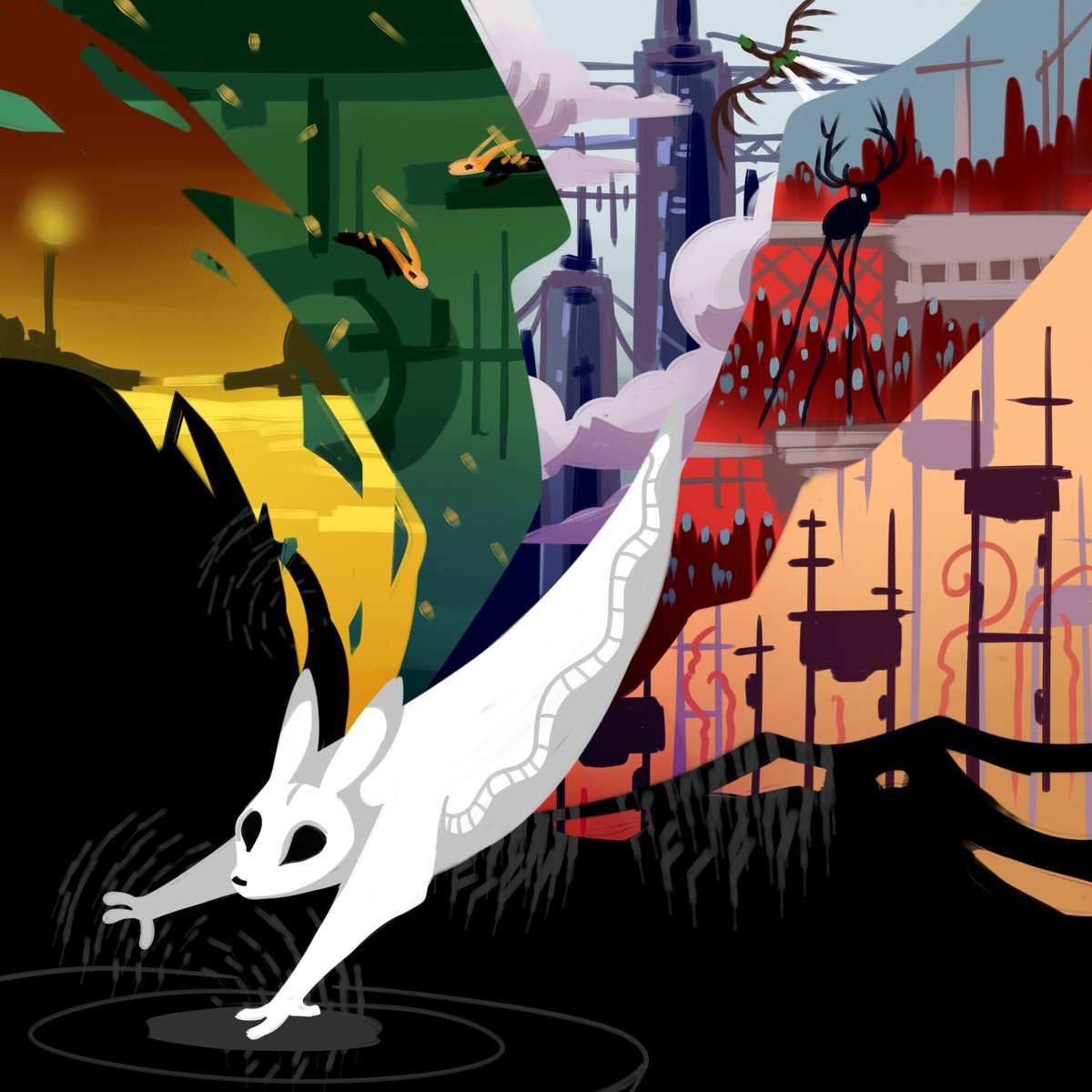 #RWArtMonth #Rainworld #Slugcat #rainworldart 

Day 4 - achievement:  the wanderer