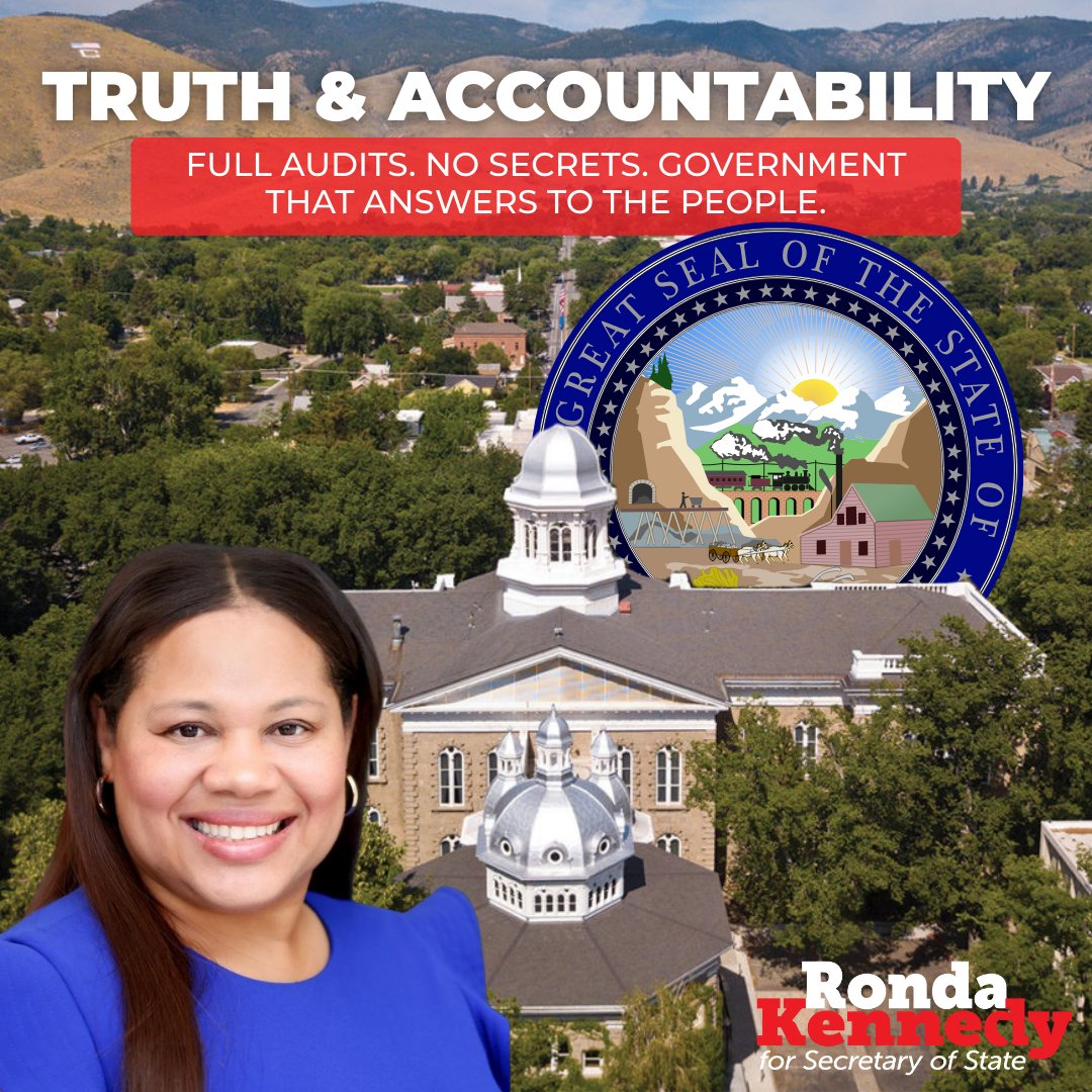 TRUTH &amp; ACCOUNTABILITY.
 Full audits. No secrets. A government that answers to the people, not the insiders. Nevadans deserve better. I'm ready to bring it.
