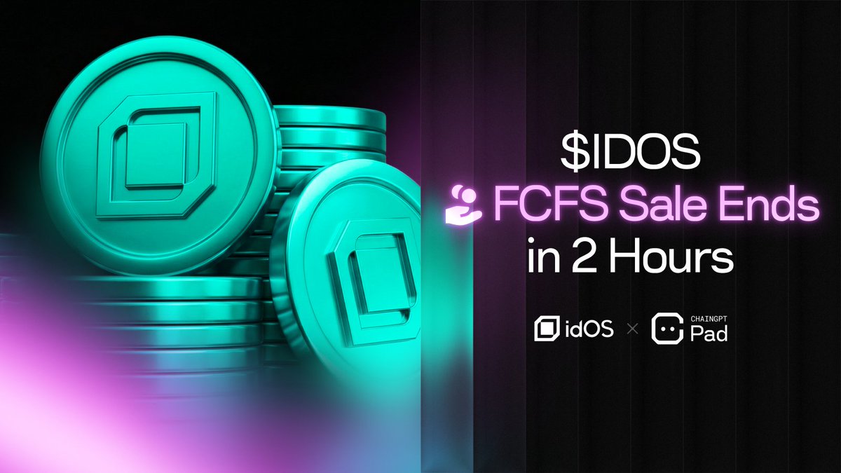 Final call. ⏳

The $IDOS FCFS Flash Sale officially closes in 2 hours.

This is the final window to join the $IDOS sale ahead of the public market debut.

Secure your position in the identity layer of the stablecoin economy before the pool is officially closed.

Finalize your