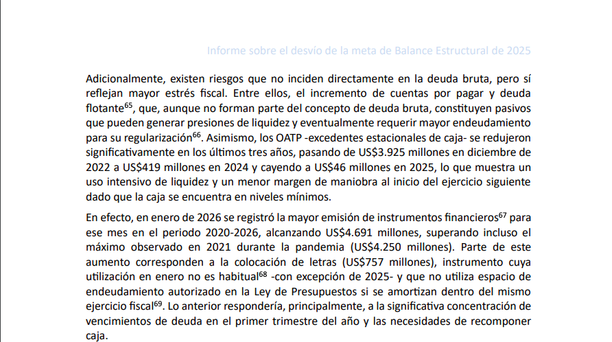 FranciscaVW1's tweet photo. Terrible: ¡Casi sin caja! 
Excedentes estacionales de caja en los últimos 3 años, pasaron de US$3.925 millones en 2022 a US$46 millones en 2025. Enero 2026 emisión: US$4.691 millones, más que en la pandemia.
¿La Dipres de 2025 aún no asume estrés fiscal? Brutal. 
Consejo Fiscal: https://t.co/JpJBjLtpDG