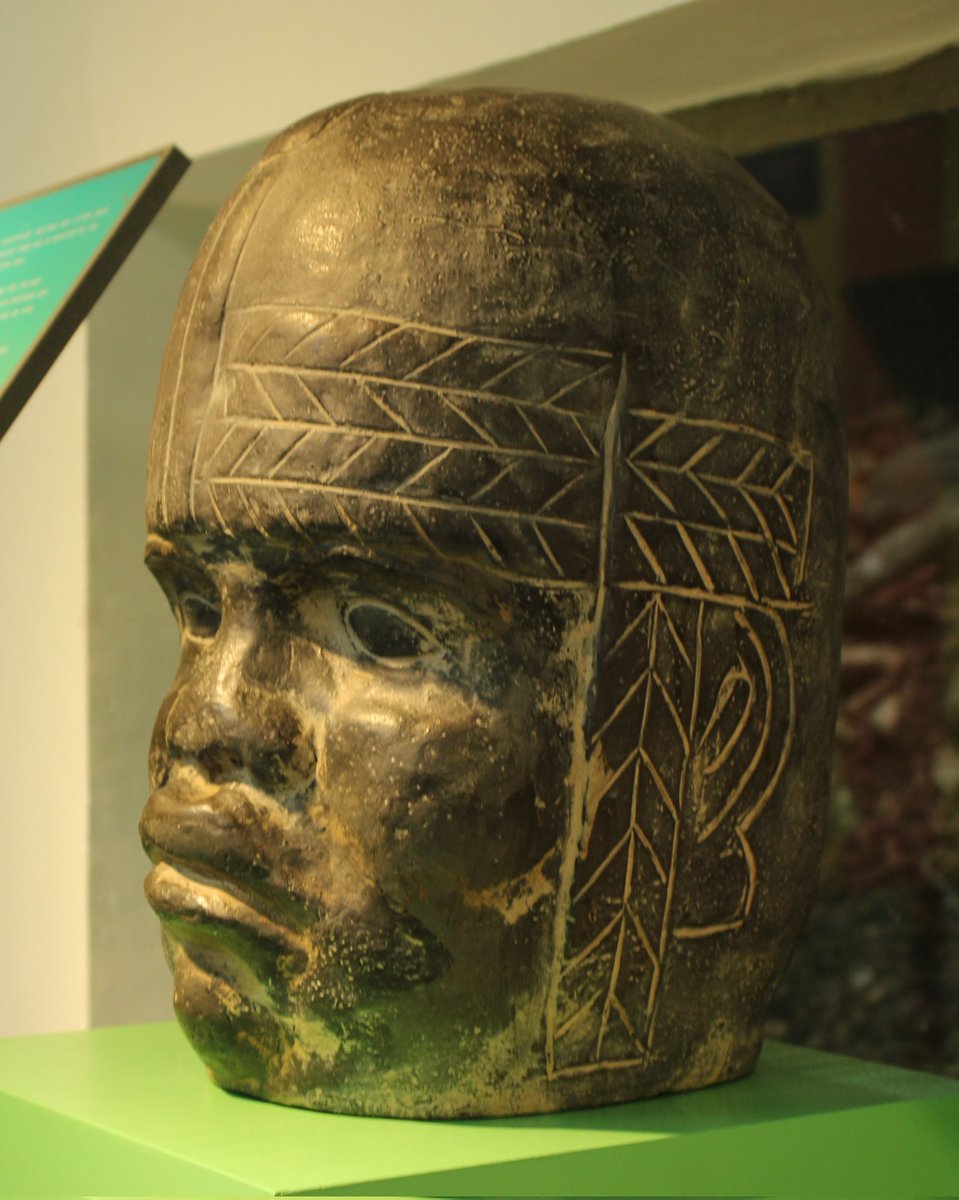 ◽Replica de cabeza #olmeca estos personajes poseen cascos que pudieron ser de madera y piel, posiblemente jugadores de ulama el juego ancestral de la pelota de hule. 
 #tenocelome  #olmec  #villahermosa #Tabasco #ulama #olmecatl
 📷acortar.link/6IjjiZ