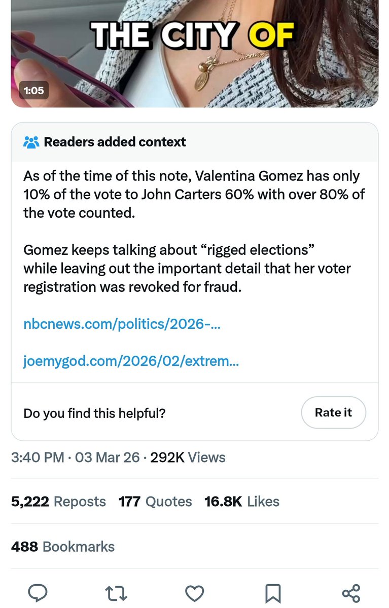 dragonfire1024's tweet image. Omg I seriously laughed so hard I peed a little bit. 😆😂😆😂😆😂. @ValentinaForUSA is a complete #fraud. I love #CommunityNotes. 

Gomez had her #voter registration revoked because she committed fraud. Why am I not the least bit surprised?