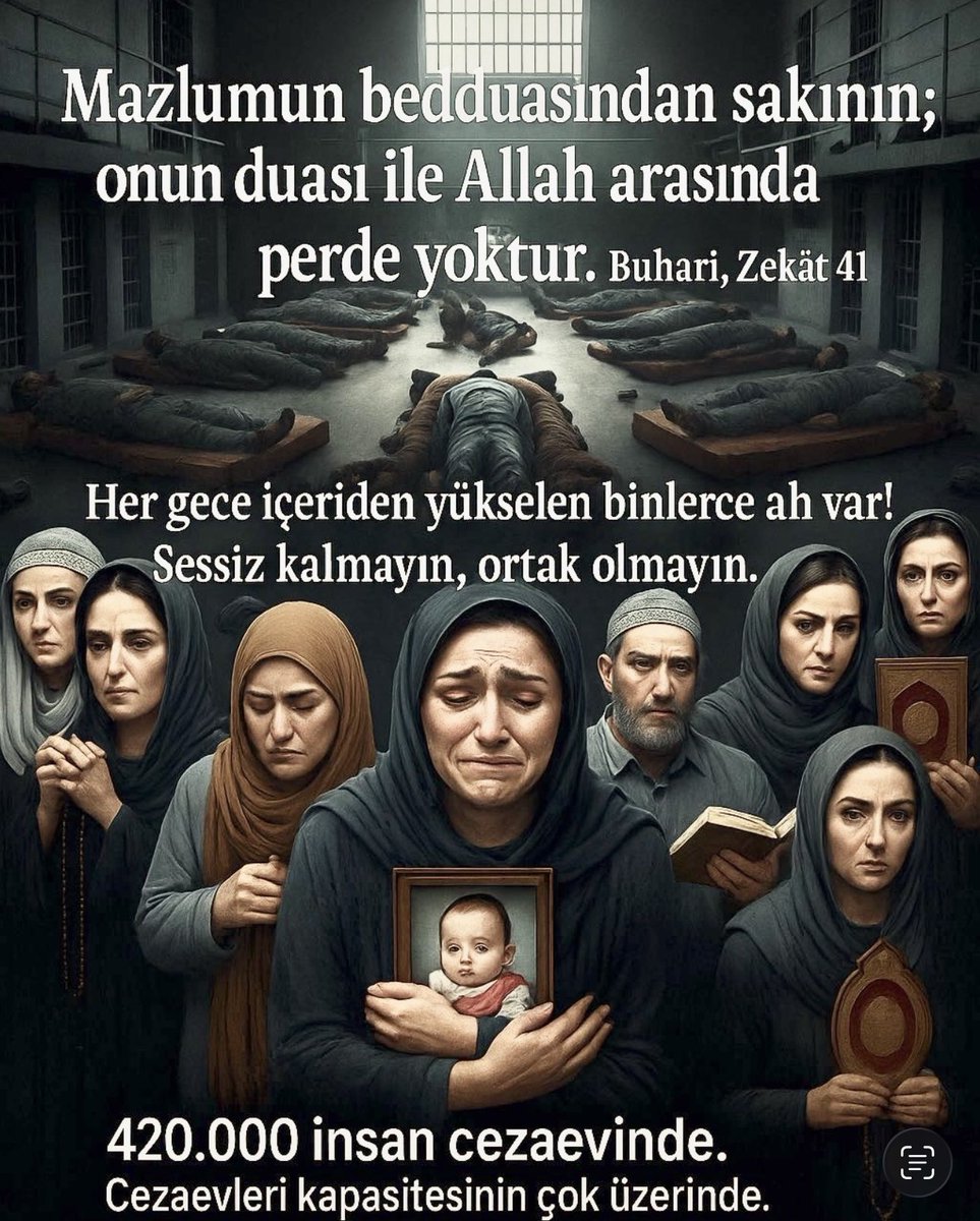 <a href="/fahrettintgrl64/">Av. Fahrettin Tuğrul</a> Gençler demir kapılar ardında umutla bekliyor 
Bayram gelirken anaların yüreği yanıyor.

Adalet; bir ömrü söndürmek değil, yeniden ayağa kaldırmaktır.
Vicdan susmamalı.

Hakkaniyetli bir infaz düzenlemesi artık gecikmemeli.Günahtır…. <a href="/fahrettintgrl64/">Av. Fahrettin Tuğrul</a>