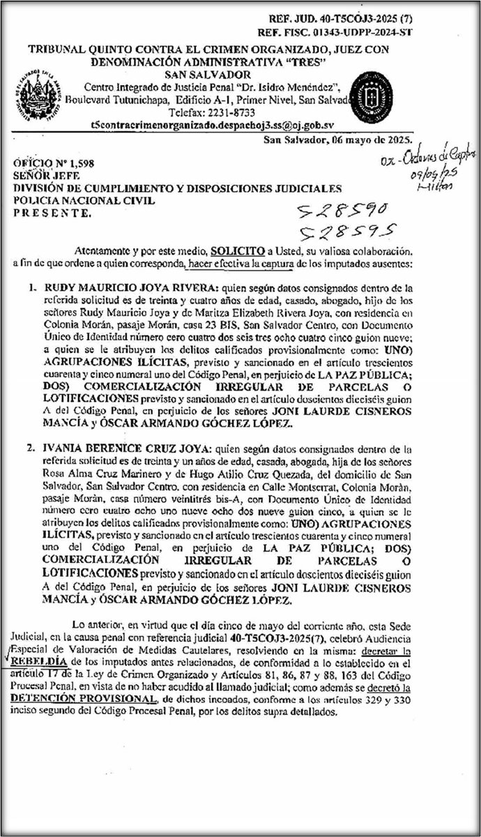INFERNO_sv's tweet photo. Esta es la : "Persecucion Politica" de este par de muñecos...👉 Orden de Captura VIGENTE para este par de malandros que se fugaron el 29 de enero 2025 a las 22:00hrs debido a que les soplaron 4 meses antes y dejaron solo en el webo a su cherada Zavala😂...dan verguenza España 🇪🇸 https://t.co/vkdD8liedK