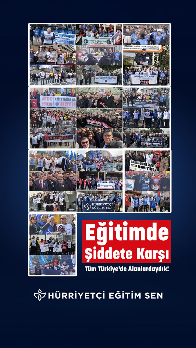 Hürriyetçi Eğitim Sen, Tüm Türkiye'de Eğitimde Şiddete Karşı  alanlardaydı.
<a href="/emrahgultekin25/">Emrah Gültekin</a>
<a href="/HurEgitimSen/">Hürriyetçi Eğitim Sen Genel Merkezi</a> 
<a href="/leventkuruoglu/">Levent Kuruoğlu</a> 
<a href="/ErzincanMEM/">Erzincan İl Millî Eğitim Müdürlüğü</a>