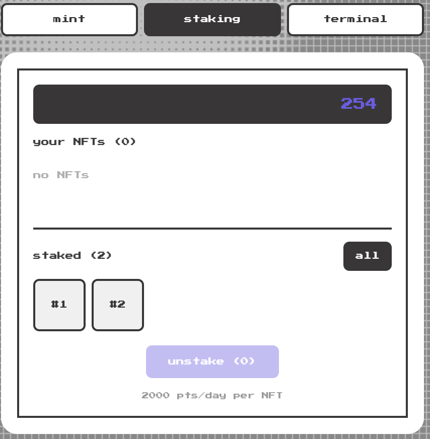 You can stake them after mint - megaliobase.xyz