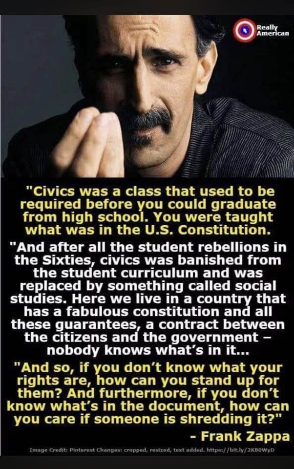 JamesTate121's tweet photo. We don't have a functioning constitution right now. Frank was a very intelligent man. https://t.co/YLuvWR8V7I