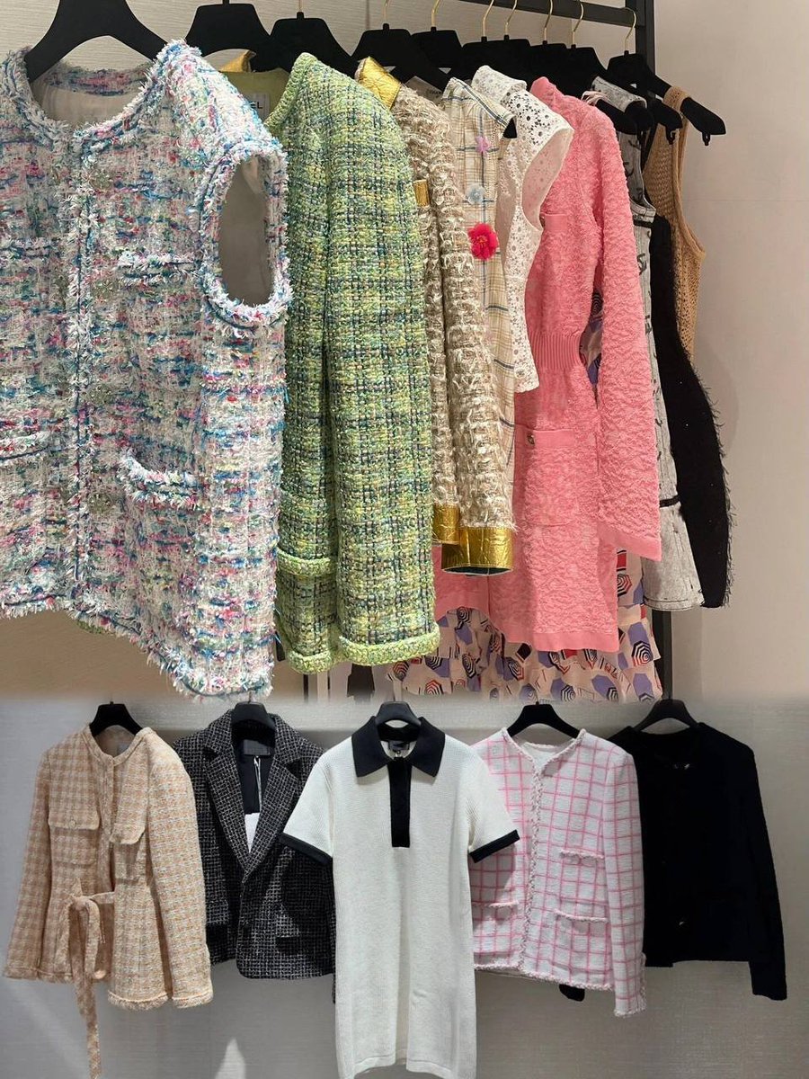 Rinah431a's tweet image. Woven wonders in every shade—from seafoam greens to rosy checks—this tweed edit is your canvas for quiet confidence. Textures that tell stories, silhouettes that steal scenes. What's your favorite thread? #TweedTextures #ElevatedEssentials