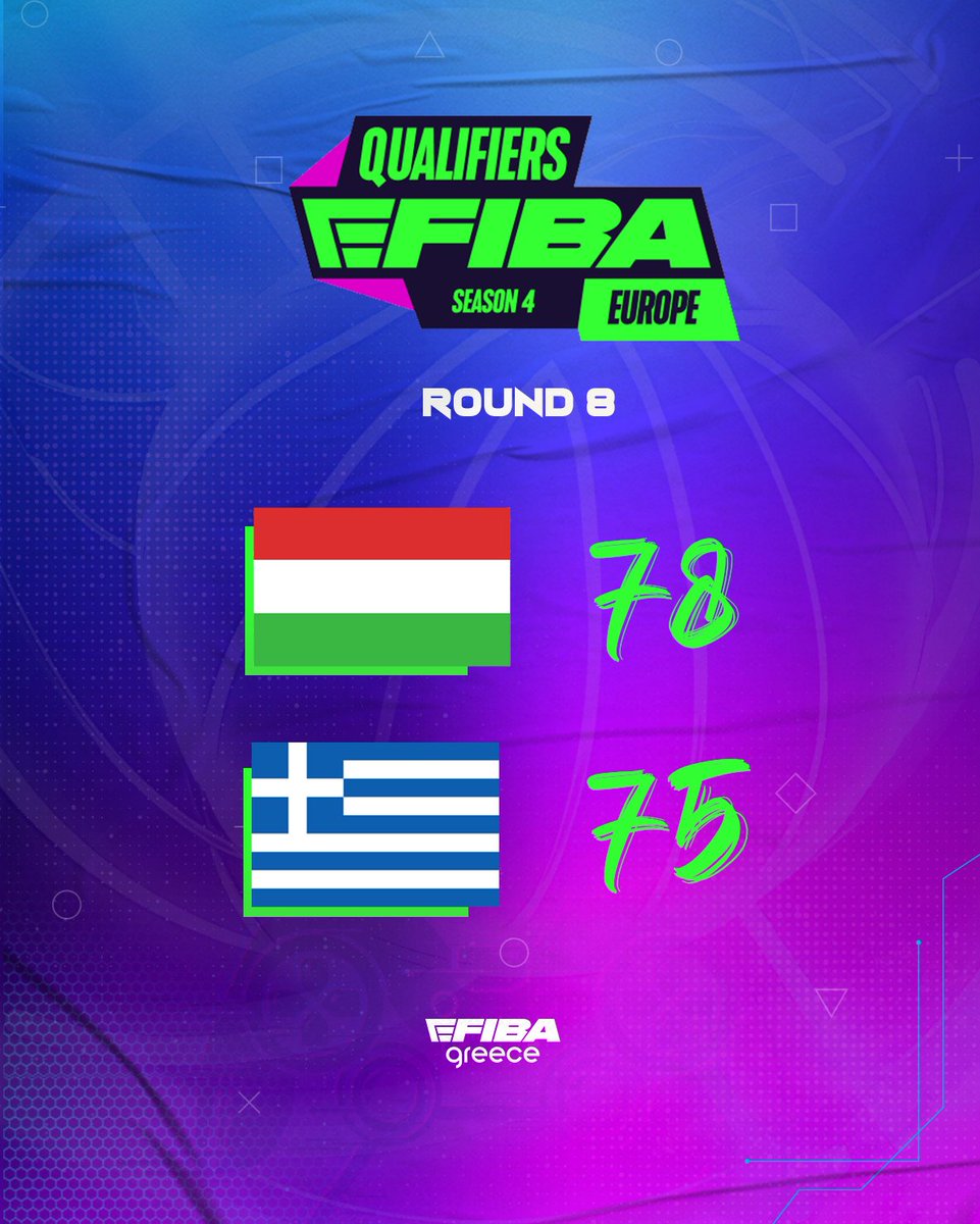 HellenicBF's tweet photo. 🇭🇺 - 🇬🇷 : 78-75 I Qualifiers I Round 8
#esports #esportsHellas #eFIBA #eFIBASeason4 #HellenicBF @eFIBA_official @ReVeReNd_Gr https://t.co/3T00f5vGrn